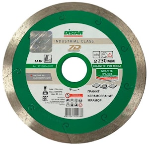 Алмазный отрезной диск Distar 1A1R GRANITE PREMIUM,230 мм